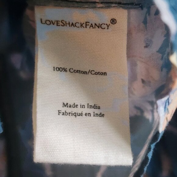 LoveShackFancy Shirt Womens Small Ruffle Floral Button Down Romantic Top Blouse - Picture 5 of 9